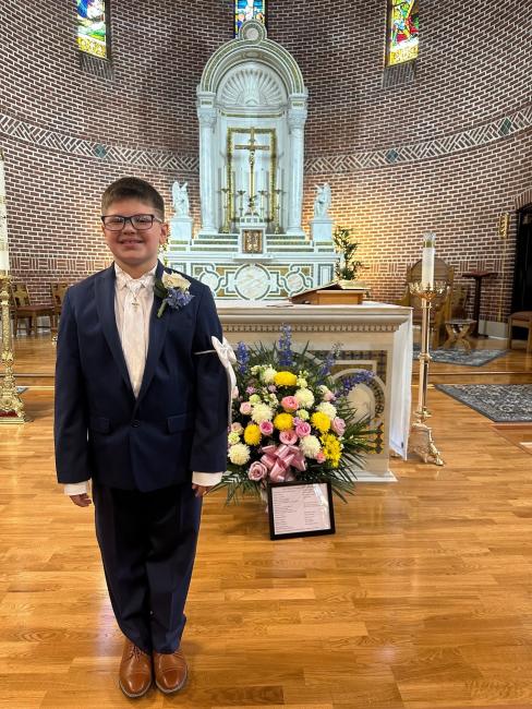 Brayden and Flowers